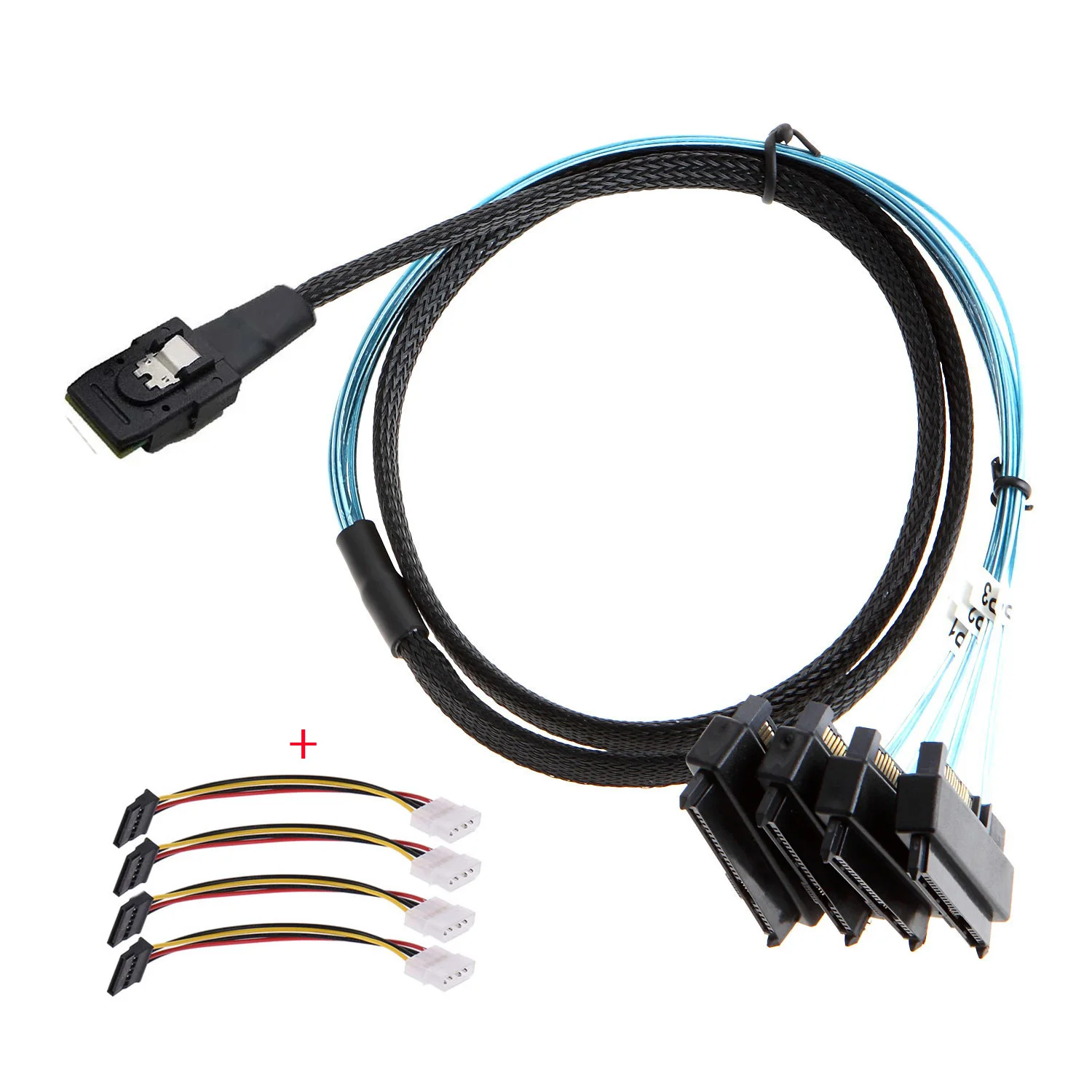 

CY Zihan SF-002-1M LSI 3Ware Molex Mini SAS SFF 8087 to SFF 8482 and Power x4 SAS Cable 3.28ft