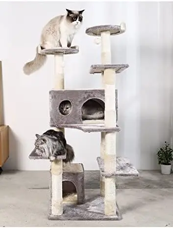 

POPTOP Cat 56 inch Tree Tower, sisal Grab Post, Kitten Game House Kitten Activity Center
