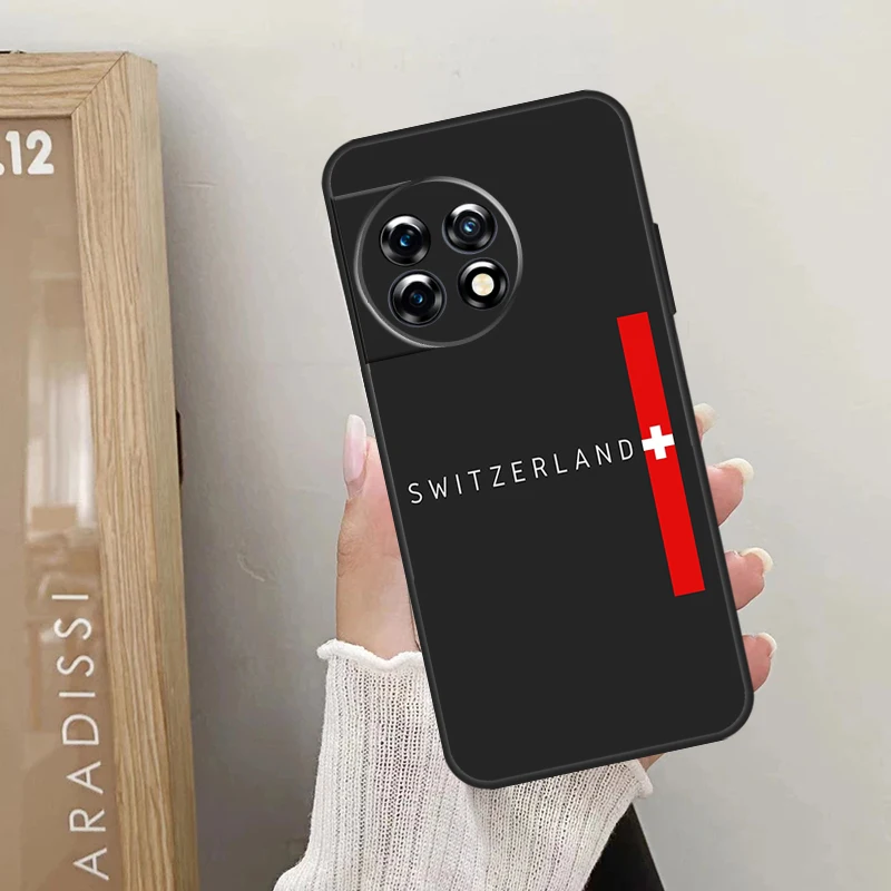 Swiss чехол с флагом для OnePlus 12 11 9 10 Pro 9RT 10T 10R 12R Nord 2 CE 3 Lite CE4 N10 N20