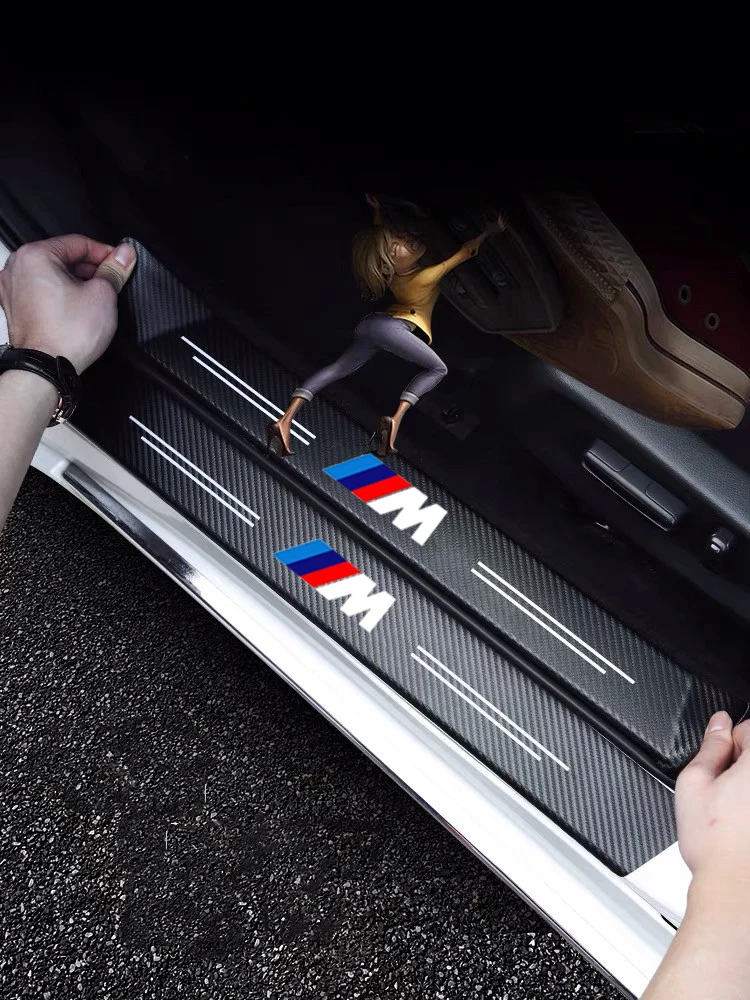 

For BMW M Emblem E46 E36 E34 F10 E90 F30 E60 F20 E39 X3 X5 X1 E53 E30 E92 E70 X2 X6 X7 car threshold car stickers car Accessorie