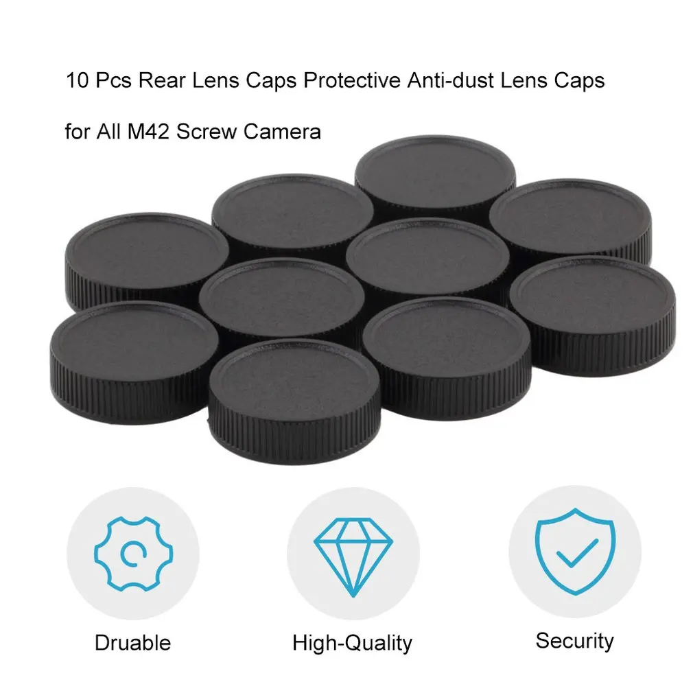 

Hot 10 Pcs Rear Lens Caps Protective Anti-dust Lens Caps for All M42 Screw Camera Portable Plastic Lens Dust Cover Dropshipping