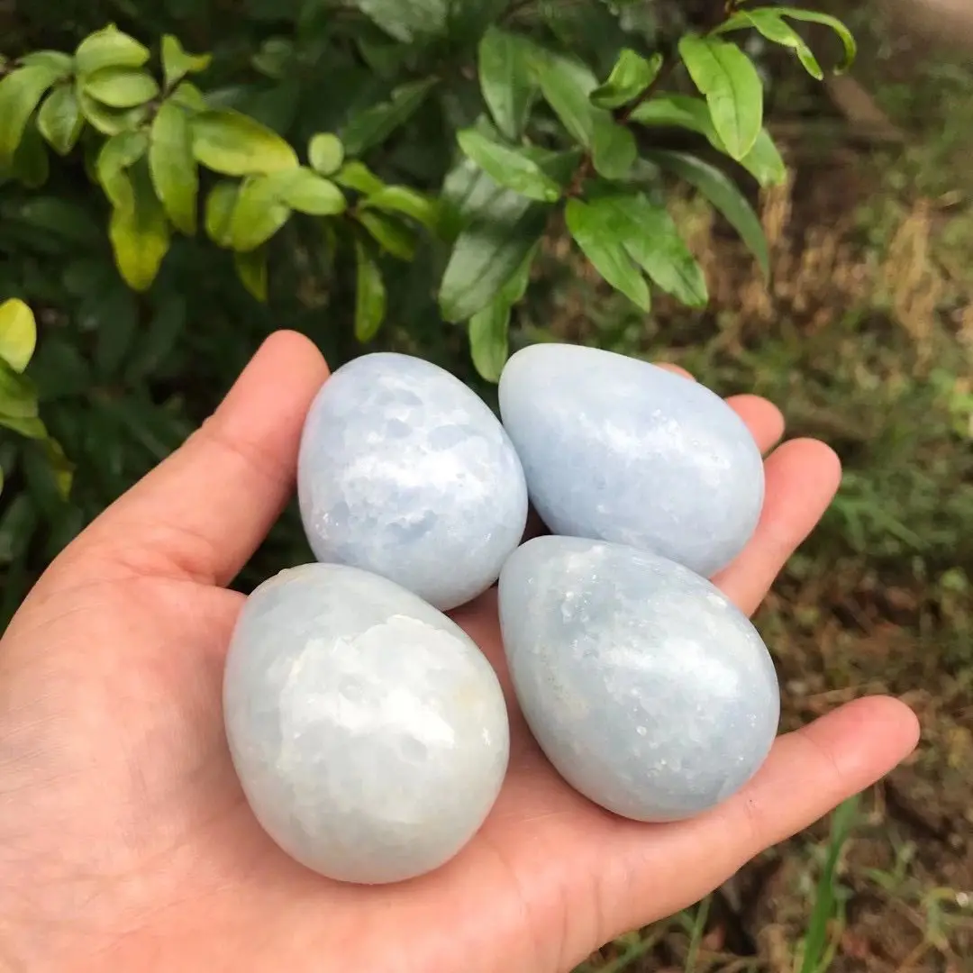 

1 шт. Натуральный Полированный синий келестит, кристалл в форме яйца, искусственный декор, натуральные камни и минералы