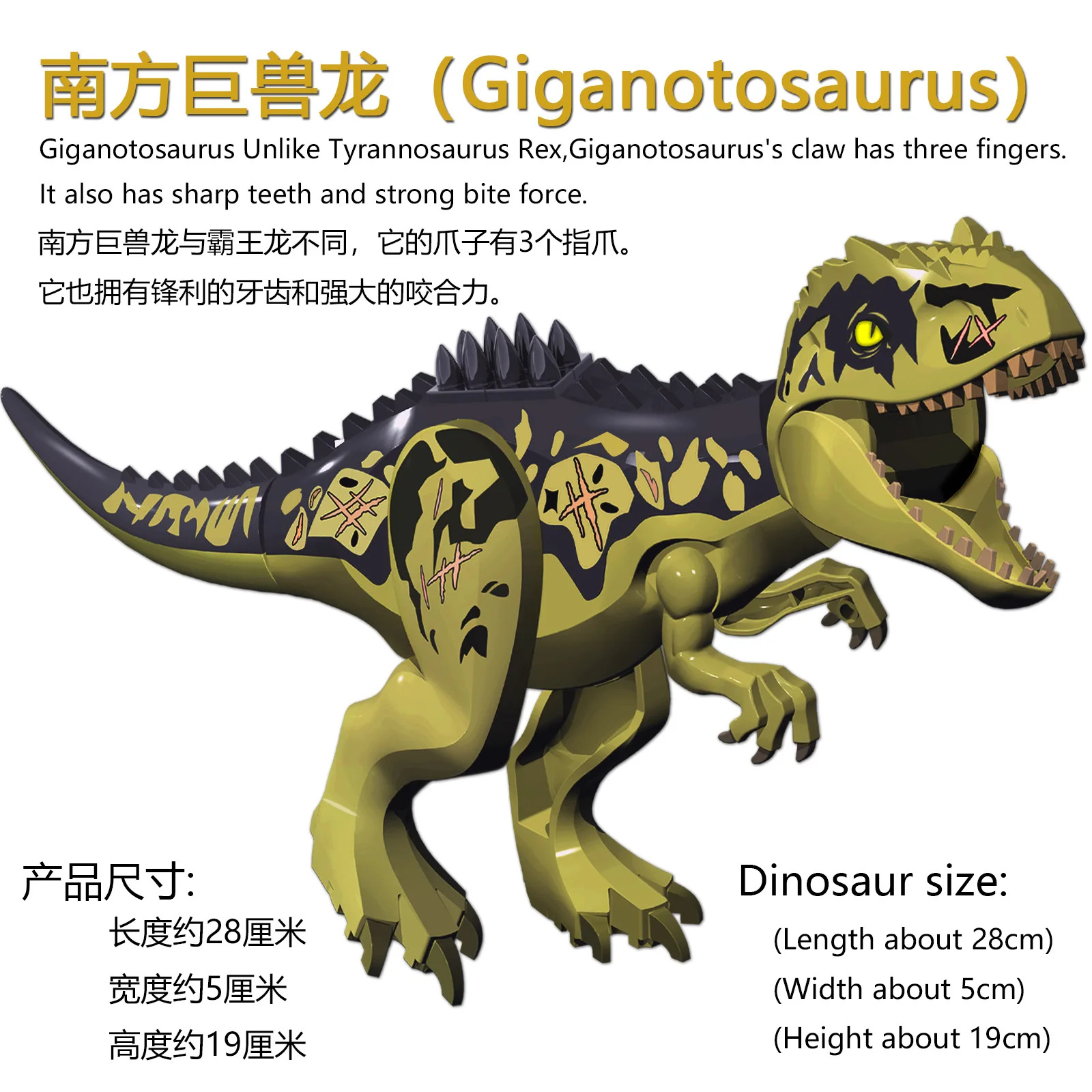 

Giganotosaurus Large Dinosaur Southern Giant Beast Dragon Wind God Pterosaur Educational Toy Building Block for Children Gift