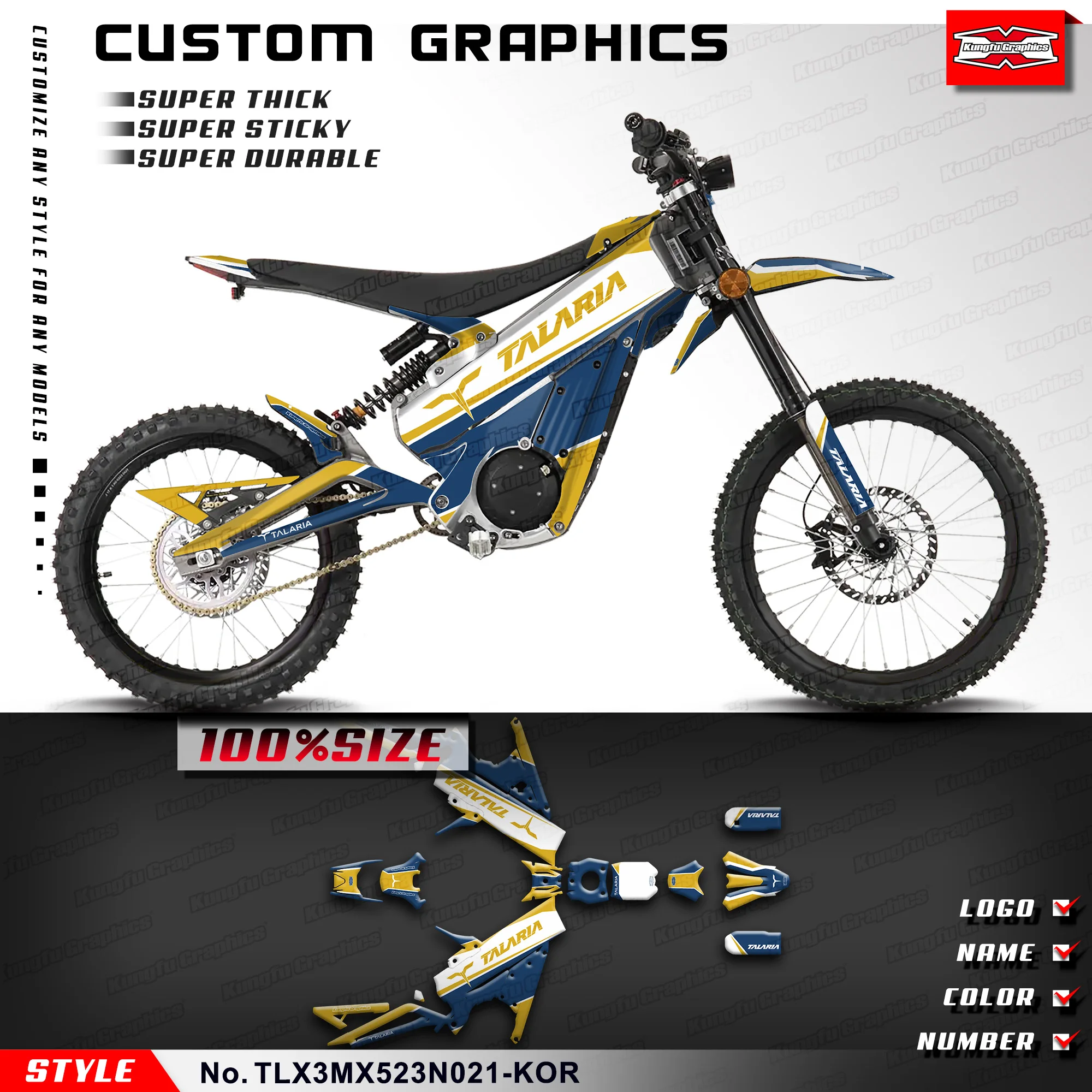 KUNGFU графические внедорожные наклейки комплект наклеек для эндуро виниловые TALARIA