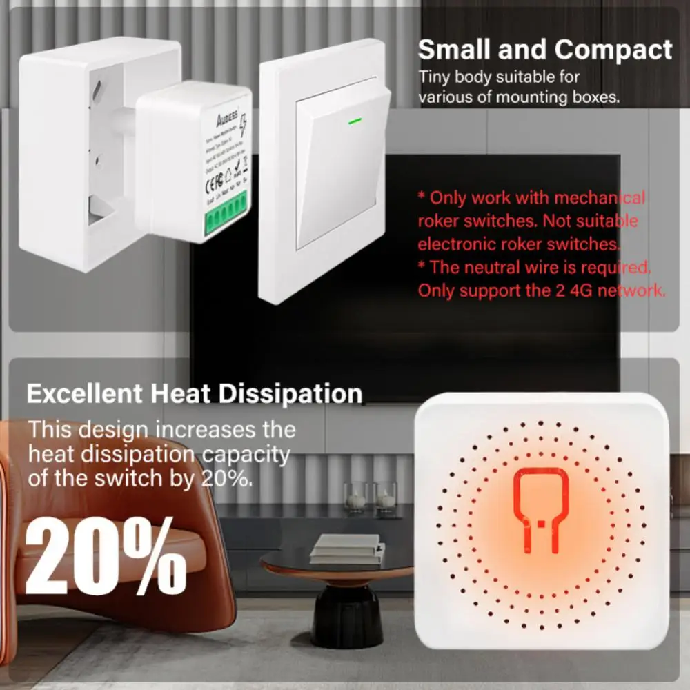 Умный мини-модуль переключателя Tuya Zigbee с монитором энергии беспроводной