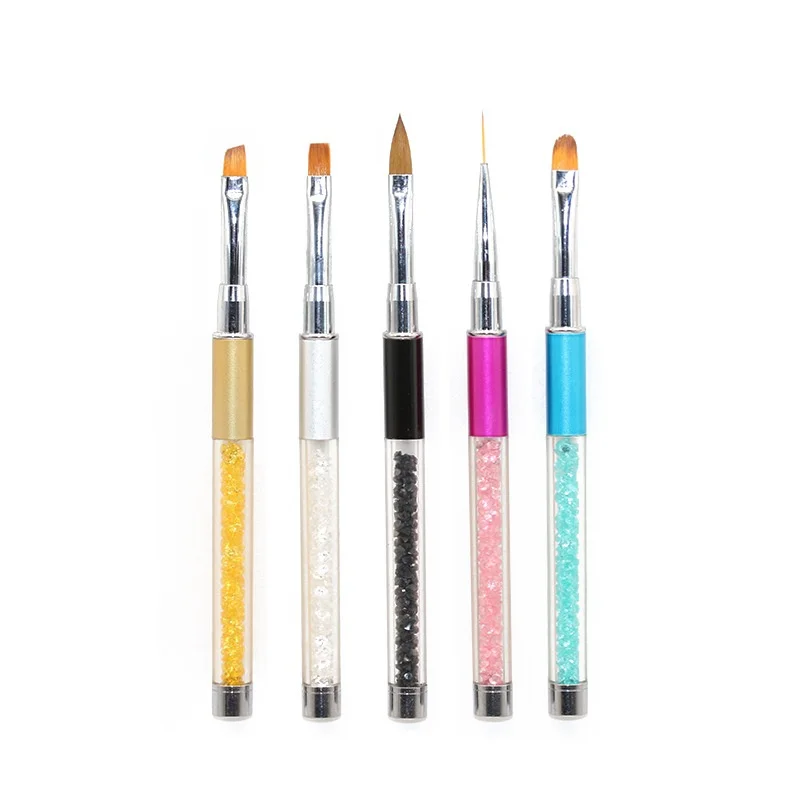 

Nail Art Rhinestone Handle Carving Brush Acrylic UV Gel Nails French Lines Liner DIY Design Drawing Pen Manicure Tool