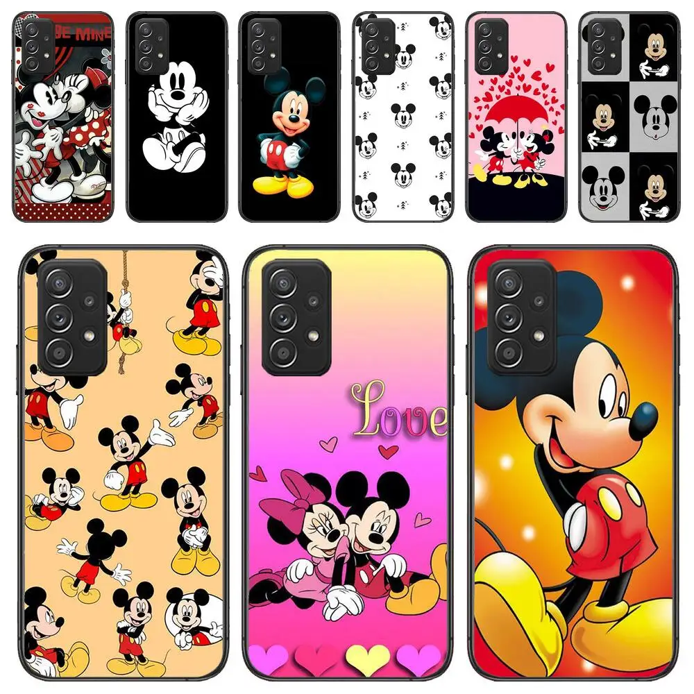 

Mickey Minnie Black Cover for Samsung Galaxy A51 A50 A52 5G A20E A60 A20S A71 A40 A40S A90 A70 A32 A30 A70 A21S phone case