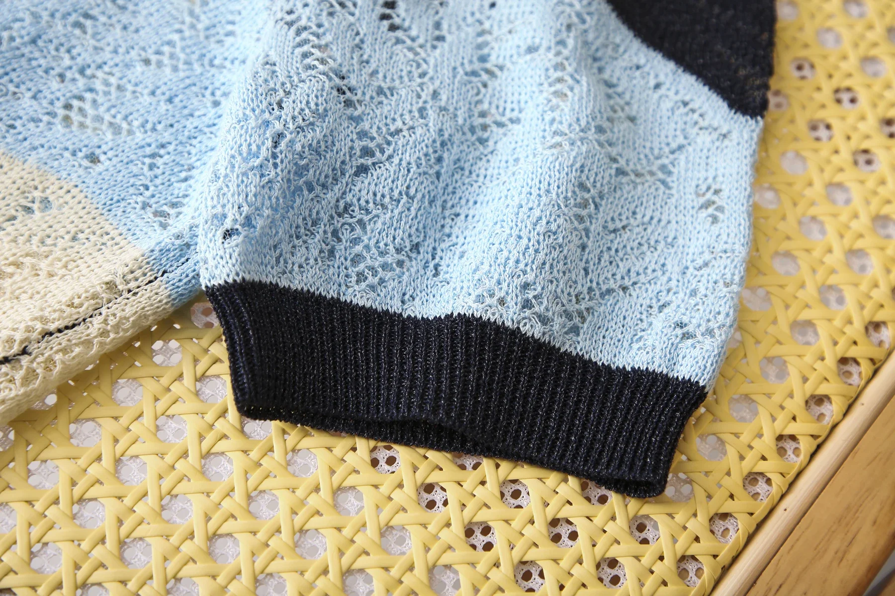 Летние топы женские блузки вязаная блузка с коротким рукавом Женский пуловер