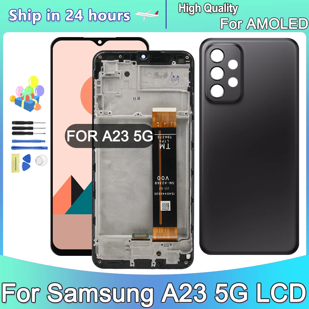 6 &quotAmoled для Samsung A23 5G A236 ЖК-дисплей с цифровым преобразователем сенсорного экрана