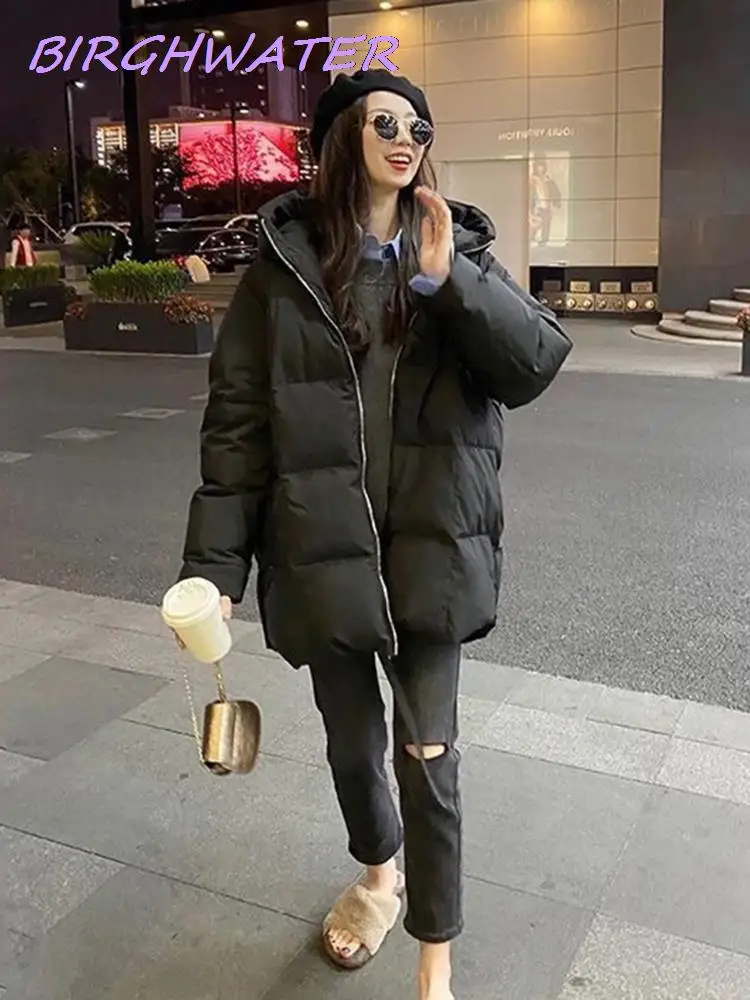 2022 New Winter Jackets Women Casual Parka Thick Warm Cotton Puffer Coats Women Black Hooded Padded Fashion Streetwear Jackets