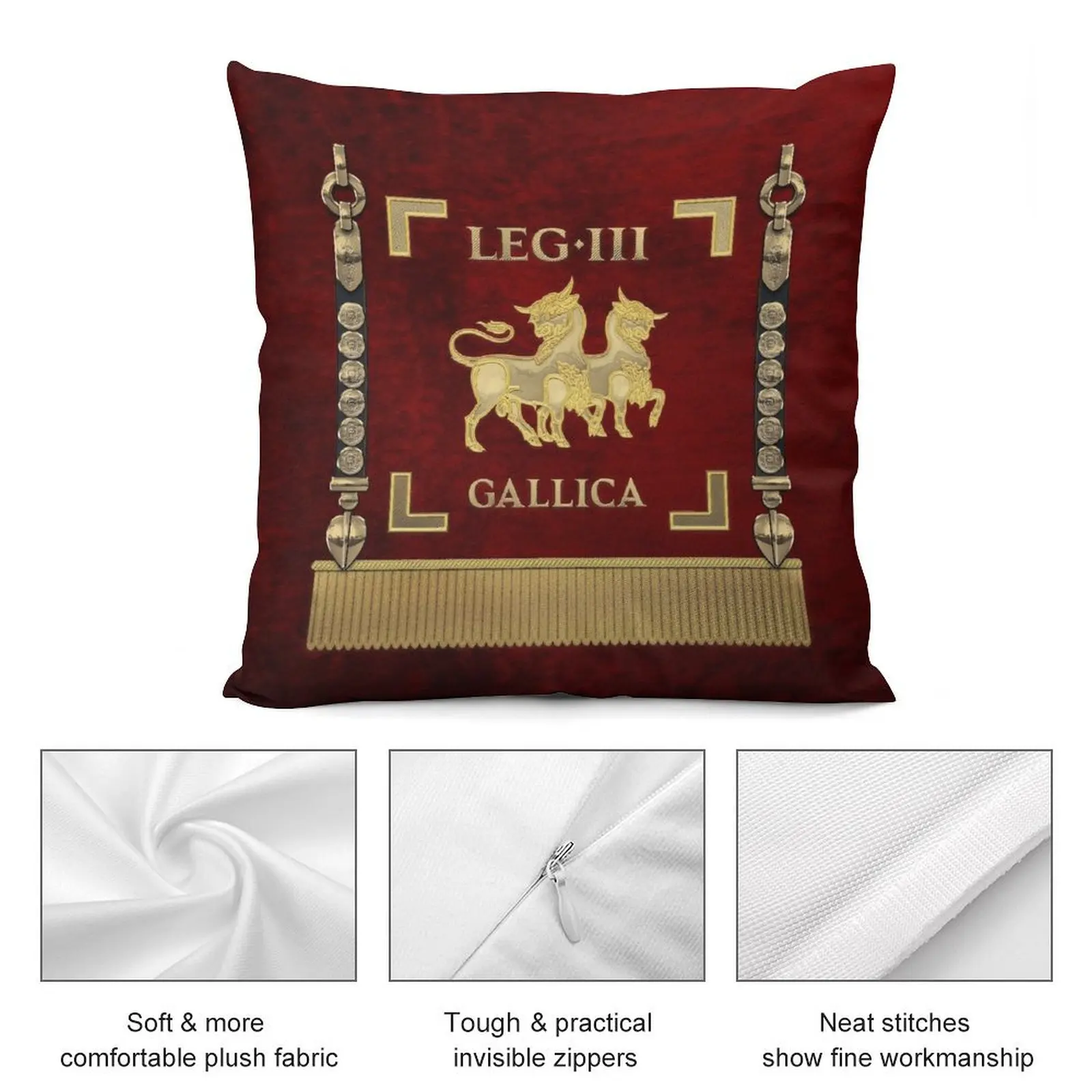 Стандарт Gallic третьего римского легиона - Vexillum of Legio III Gallica Декоративная подушка