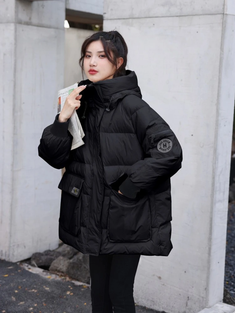 Fashionable Padded Jacket Women New Winter Clothes Loose Korean Version of Solid Color Stand-up Collar Warm Cute Padded Jacket enlarge