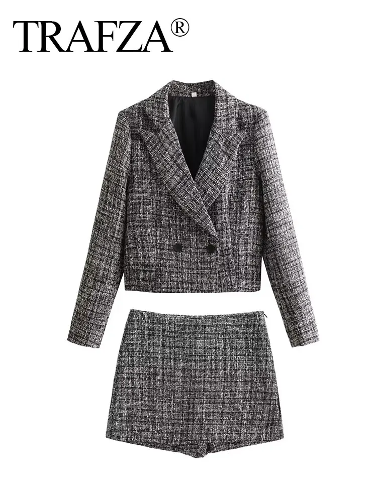 Женская пикантная облегающая короткая юбка-брюки TRAFZA с завышенной талией и