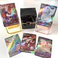 100pcs pokemon cards english v vmax booster box collectible card game suitable for personal collection battle gift toys for kids