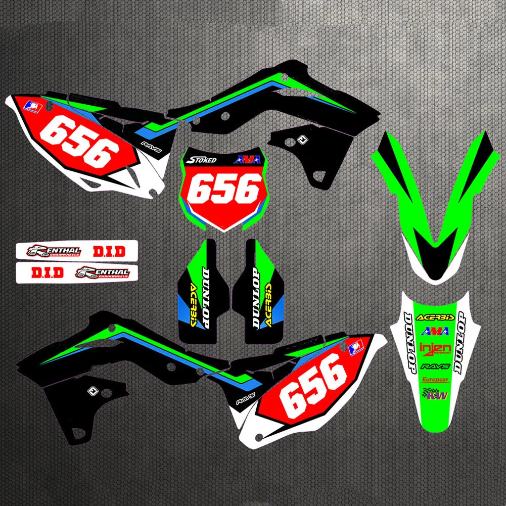 Индивидуальные графические наклейки для Kawasaki 250 KXF мотоциклетные наборы наклеек