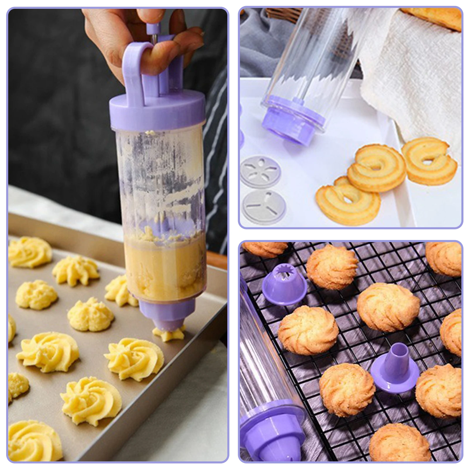 

Confectionary Cookie Tips Plastic DIY Pastry Syringe Extruder Cream Nozzle Cake Decorations Tools Cream Gun Home Baking Tools