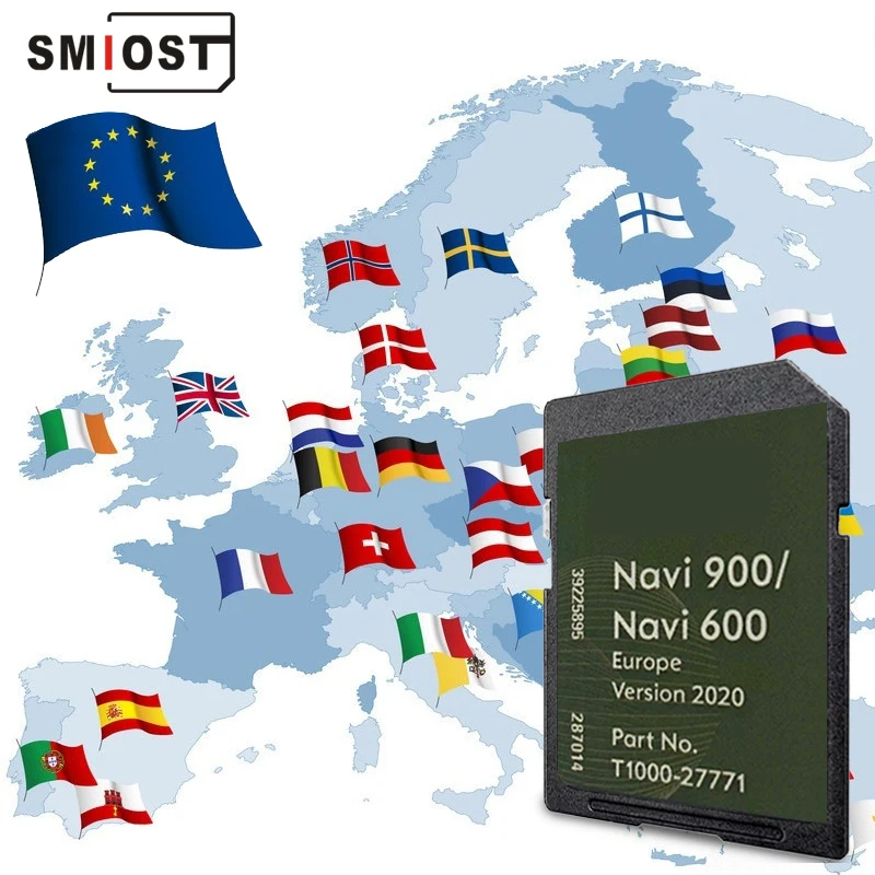 

16GB SMIOST Memory SD Maps Free Shipping Vauxhall 600 900 GPS SD Card Navigation Map 2020-2022 For Opel Navi