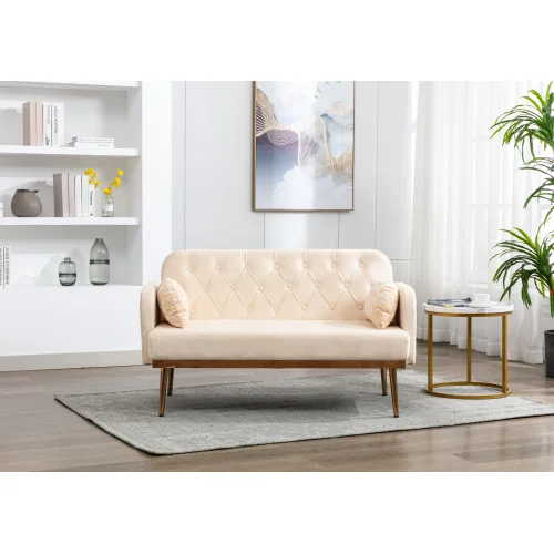 

Бархатный диван, акцентный диван. Диван loveseat с металлическими ножками
