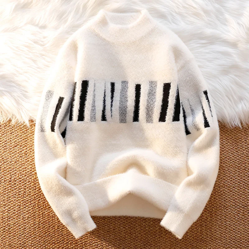 

Sweaters men 2023 Winter new arrival woolen thicken sweater mens striped sweaters autumn Men's wool pullovers size S-3XL