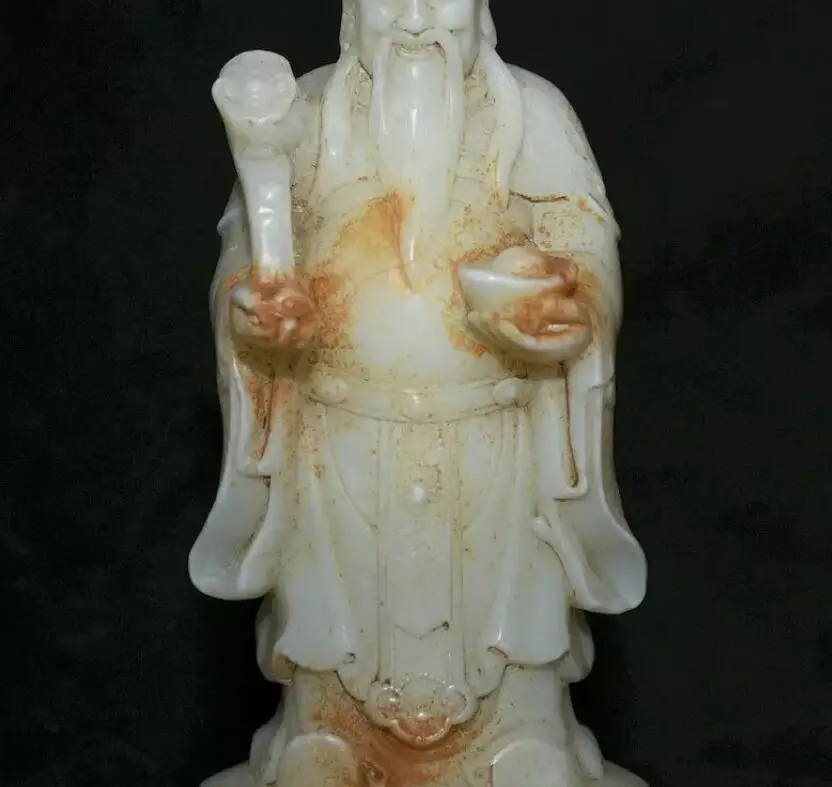 Статуя Бога фэн-шуй из натурального белого нефрита 8 4 дюймов