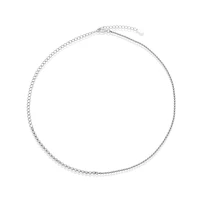 silver necklace without pendant with chain short glitter chain versatile collarbone chain single chain multiple women