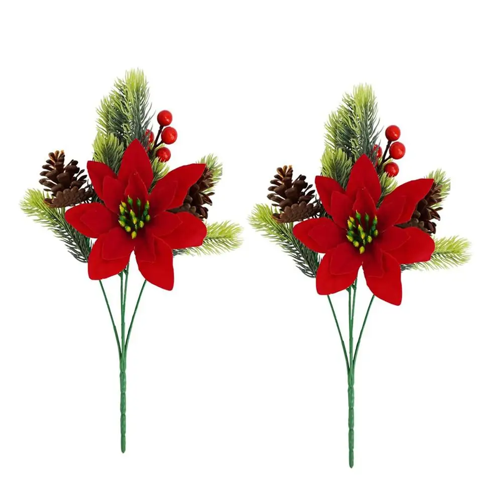 2 шт. искусственные растения рождественский декор искусственная ветка сосны с