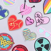 cartoon rainbow of love embroidered patches for clothing thermoadhesive patches kawaii dresses for childrens diy anime badges