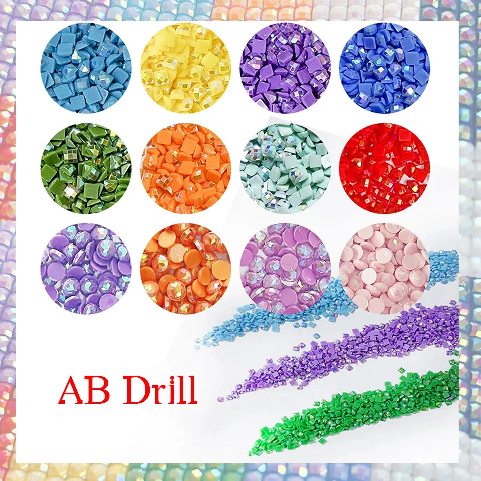 

AZQSD AB Square Round Drill Color Rhinestone Stones Resin Electroplating Gift Making Diamond Painting Embroidery Sale Mosaic