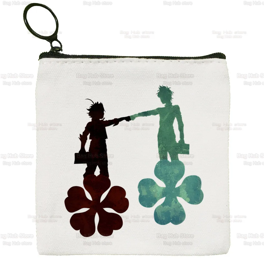 Black Clover Canvas Coin Purse Coin Purse Collection Harajuku Asta Anime Canvas Bag Small Wallet Zipper Key Bag Hand Gift