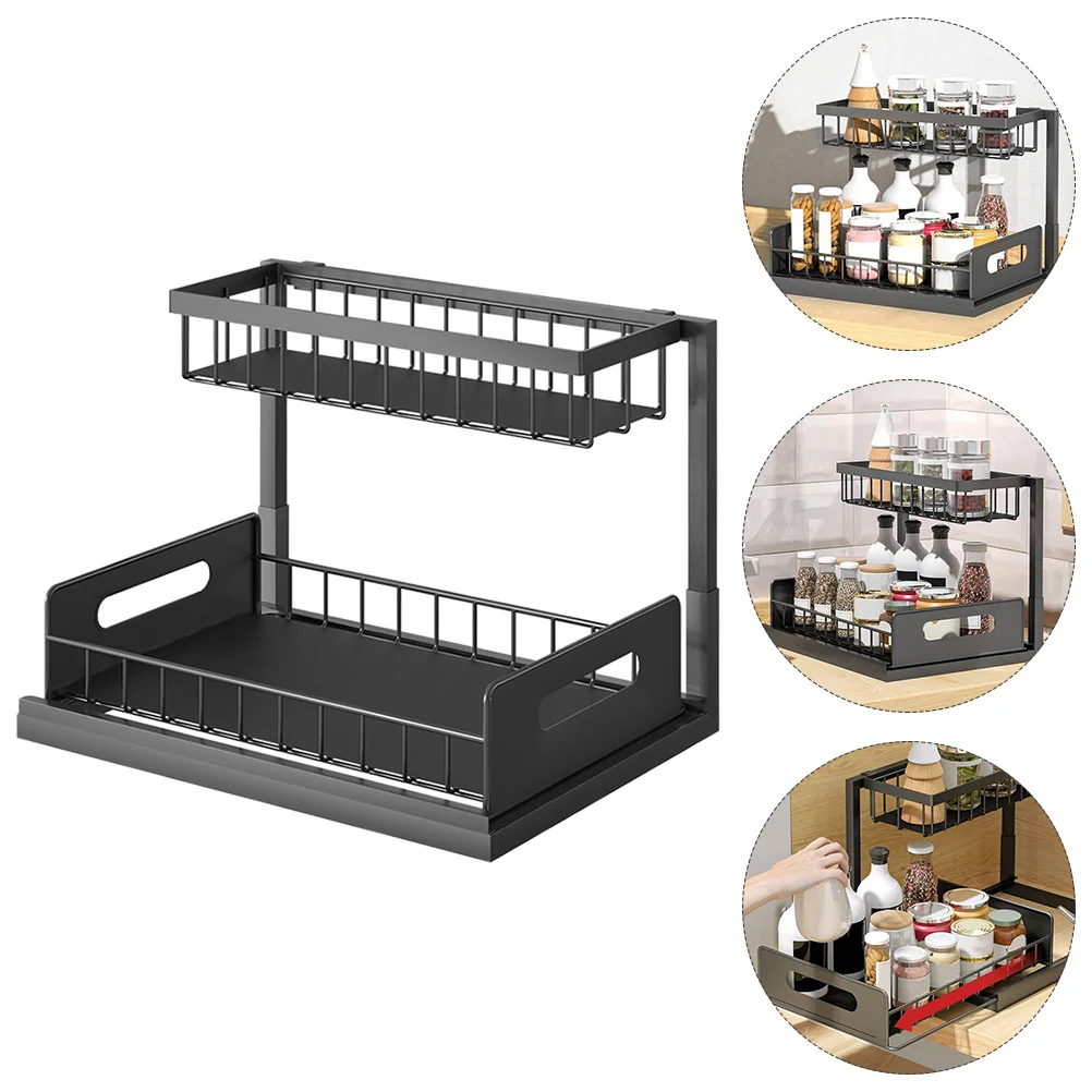 

1 шт. стойка для специй, стойка-органайзер, 2-ярусная полка для ванной комнаты, кухонная стойка-Органайзер