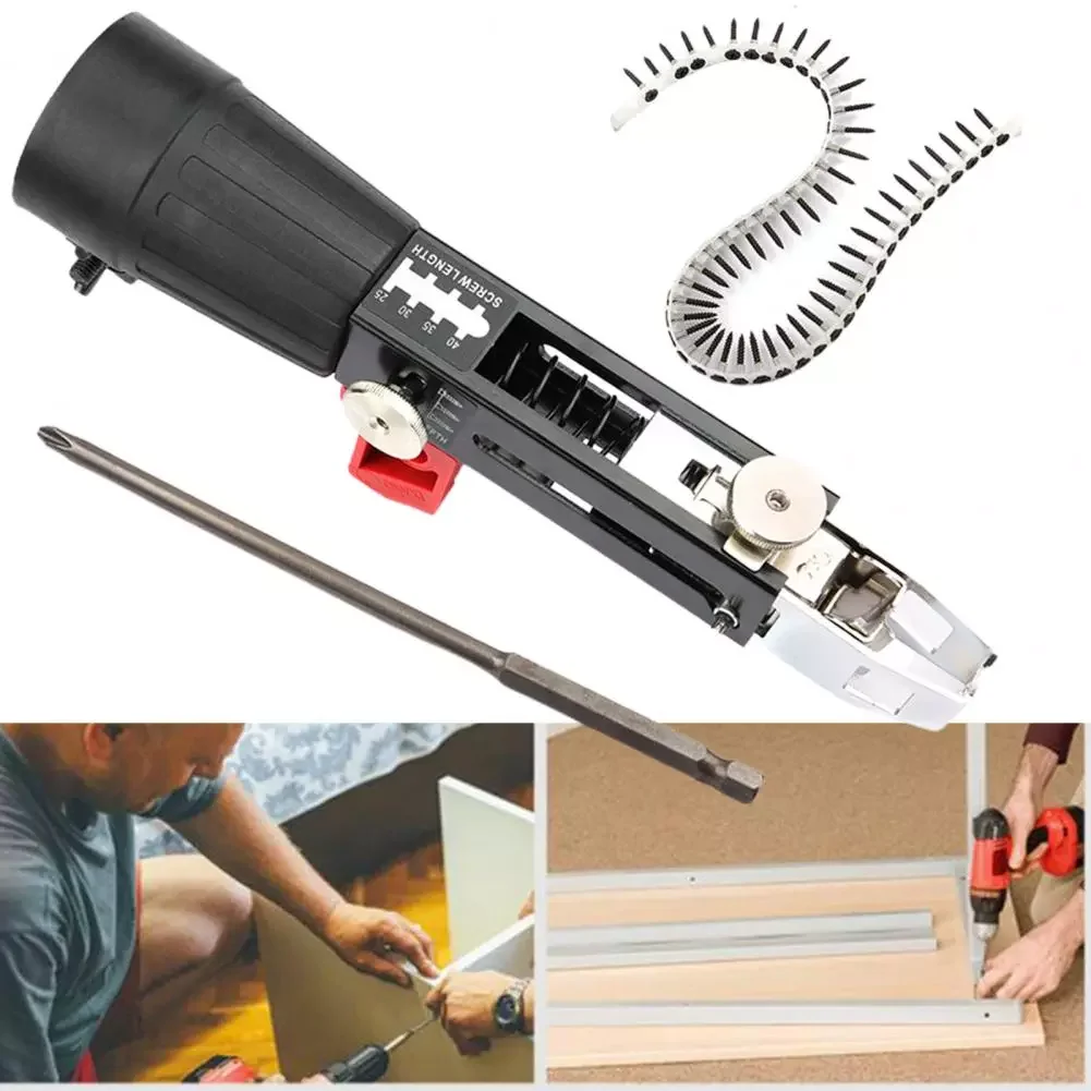 

NEW2023 1 Set Useful High Strength Wear-Resistant Automatic Screw Chain Nail Adapter Drill Chain Set for Carpentry