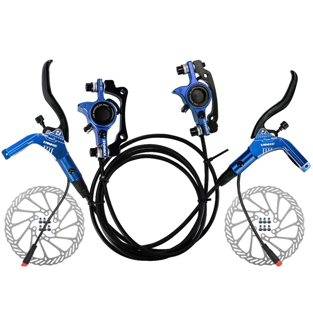 

EBike Hydraulic Disc Brake Set Electric Bicycle Cut Off Brake Lever With Rotor PM 74mm IS 51mm Universal E-Bike Accessories Part
