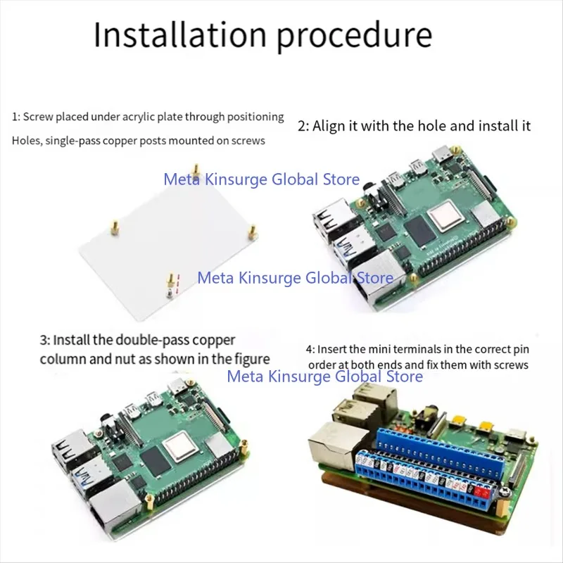 Фото Плата расширения GPIO с 40 контактами и винтовыми клеммами, акриловая выводная пластина для Raspberry Pi 3B 4B 5B, мини-наклейка-удлинитель для контактов №4