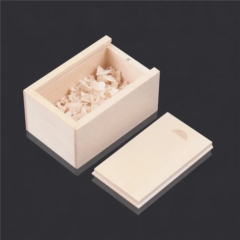 Wooden Storage Box Log Drawer Maple Pull-Out Sliding Cover Wood Jewelry Organizer Case Earring Container DIY Rectangle