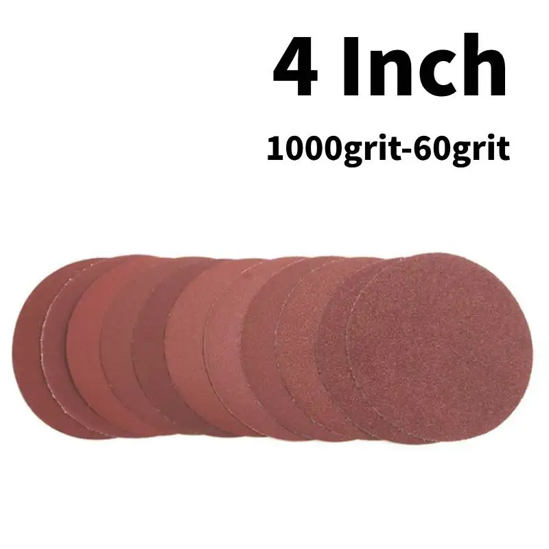 

10 шт., 4-дюймовые круглые шлифовальные диски, зернистость 60-1000