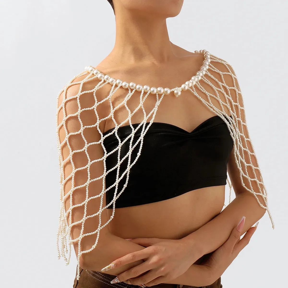 Сексуальная ​ Жемчужный бюстгальтер с цепочкой нижнее белье женская цепочка для