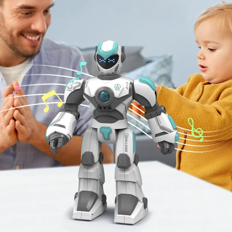 

2.4G RC Robot Toy for Kids Smart Voice Conversation Robot with LED Induction Electric Interaction Robots Toys for Boys Girls