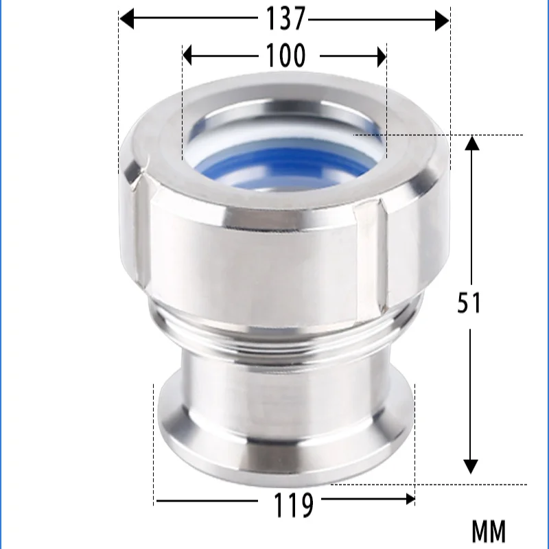 4 &quot(102 мм) OD119mm SS304 смотровое стекло с тройным зажимом высококачественное из