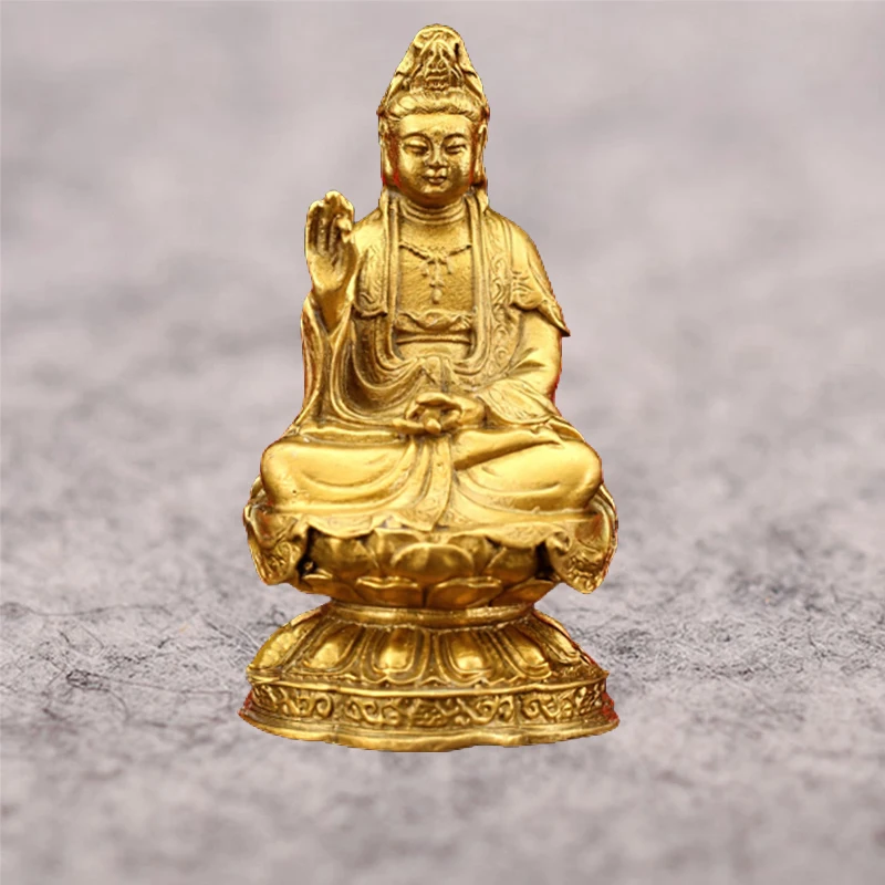 

Fortune Golden Holding The Willow Branch Guanyin Buddha Ornaments Office Home Decoration Guanyin Bodhisattva Figurines Gift