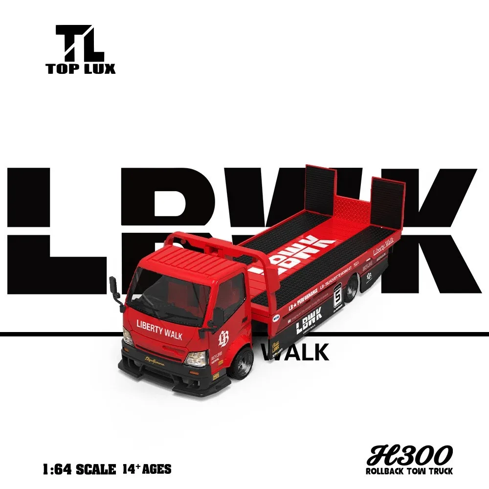 Фото Новый эвакуатор TOP LUX TL 1/64 H300 Rollback LBWK Porsche 911 GT3 R # 80 розово-зеленых моделей машинок-динозавров из сплава, литые игрушки №2