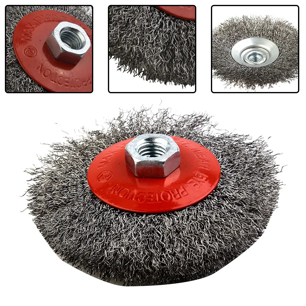 

Brush Remover Wire Angle Rust Brushes Wheel Grinder Polishing Drill Stainless Thread Steel For Bevel 100mm Electric