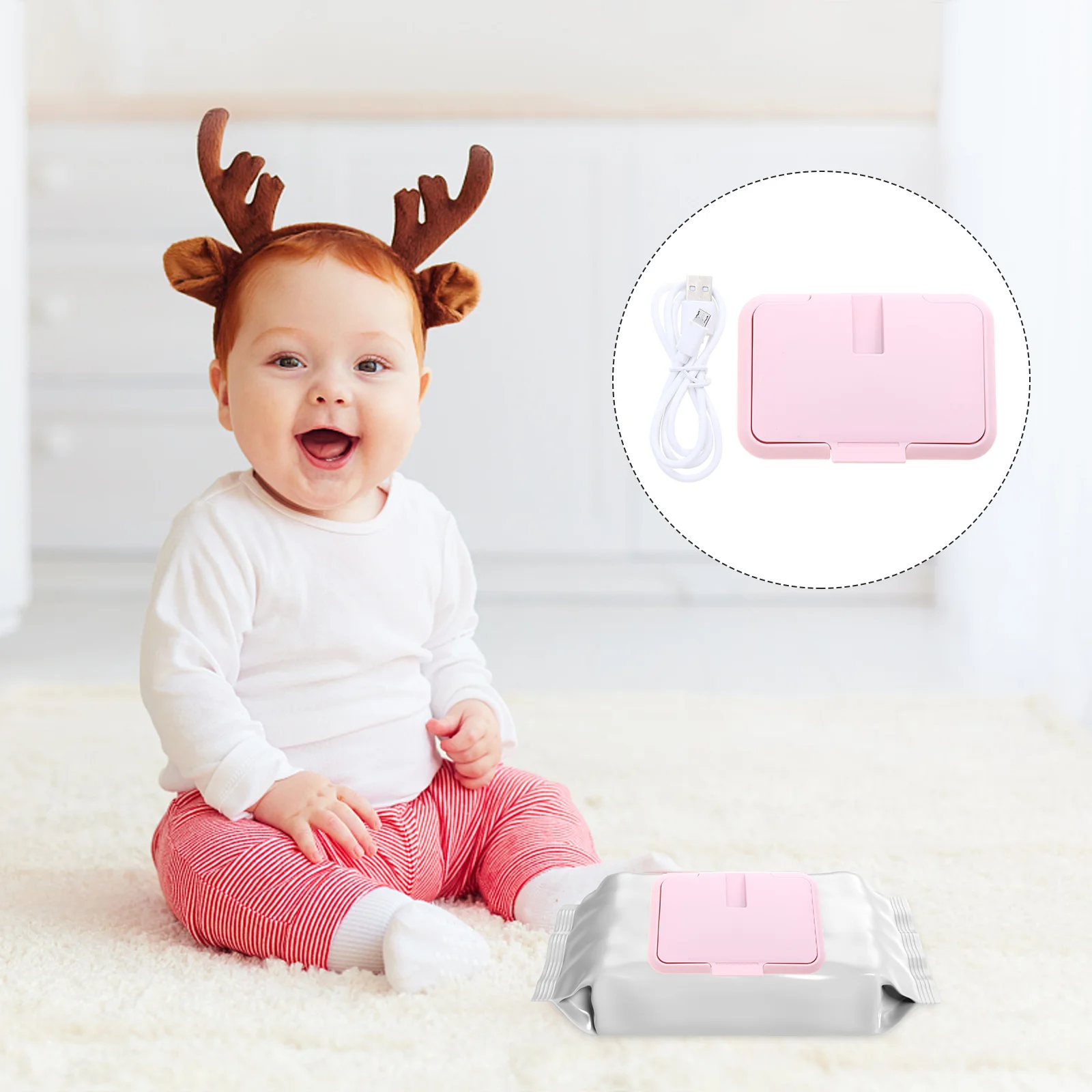 

1pc Portable Baby Wipe Warmer Wet Tissue Heating Box Wet Tissue Warmer for Car