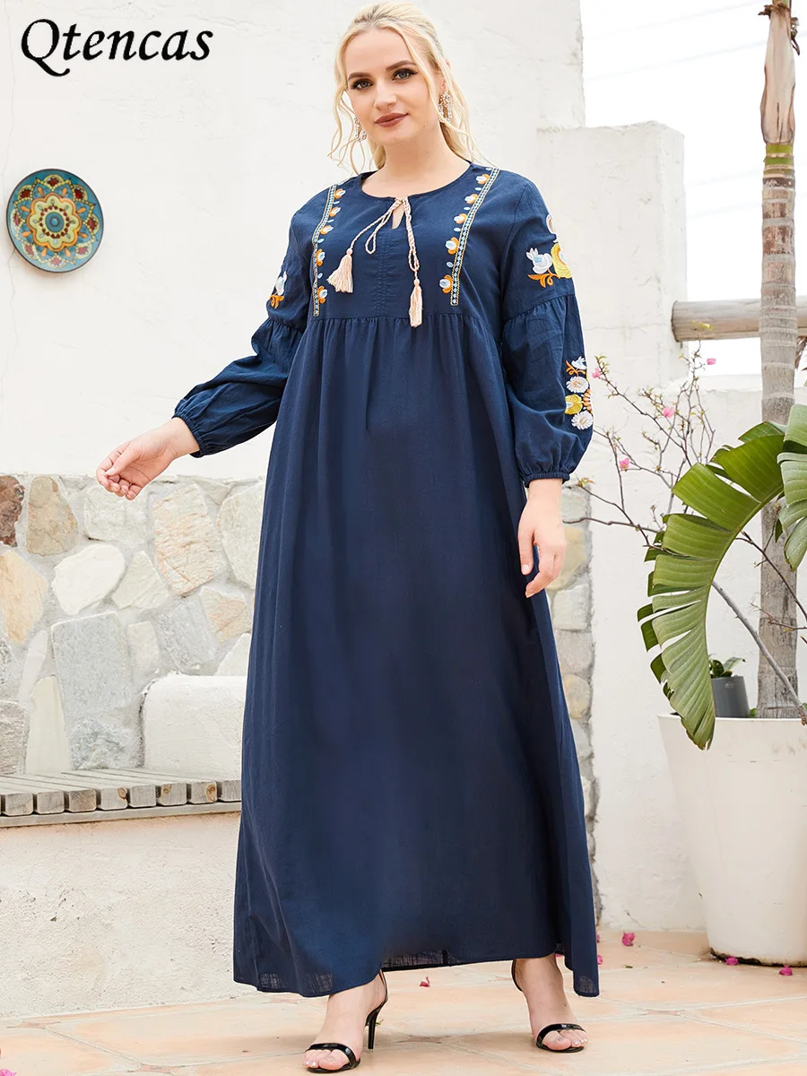 Размера плюс Рамадан ИД Мубарак абаи мусульманское длинное платье Турция Исламская одежда халат макси платья для женщин в африканском стил...