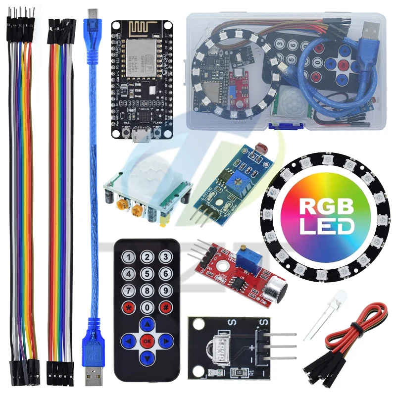 Стартовый комплект для комплекта Arduino ESP8266 светодиодная кольцевая лента RGB 24 бита