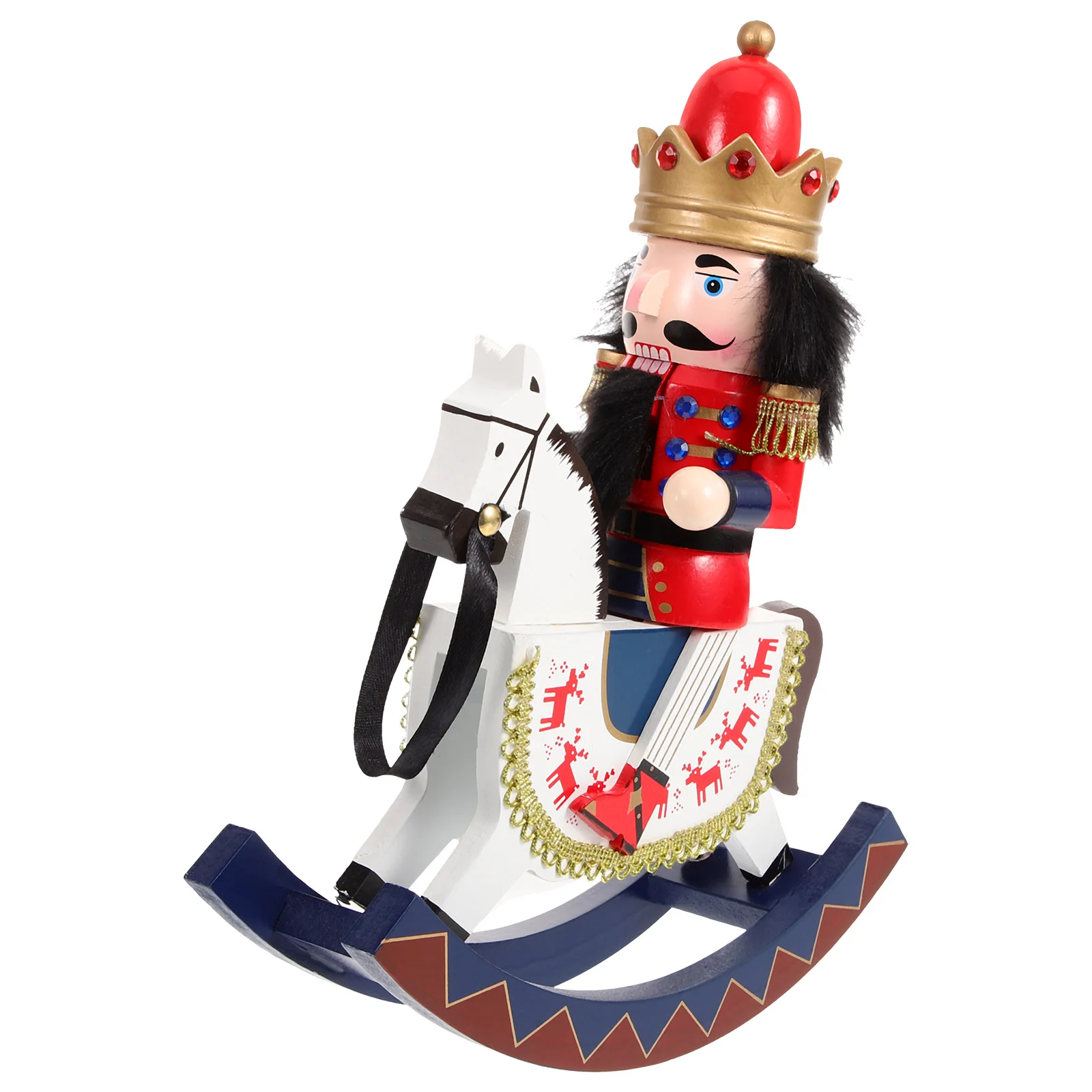 

Wooden Nutcracker Soldier Christmas Nutcrackers Figures Craft Horse Decoration Xmas Tabletop Ornament