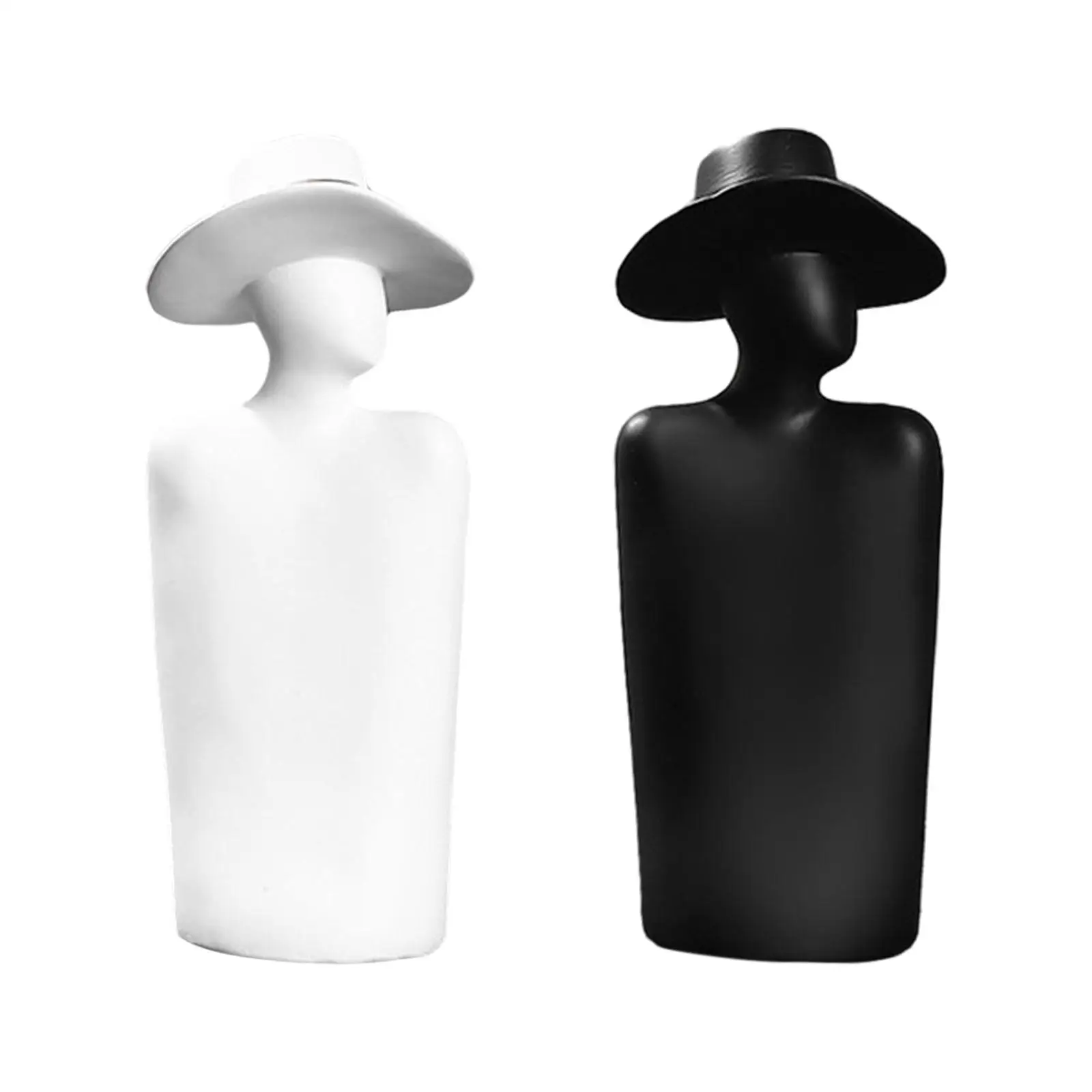 

Modern Woman with Hat Figurines Statue Ornament Modern 3.5x3.5x8inch Artwork Crafts for Study Room Versatile Lightweight