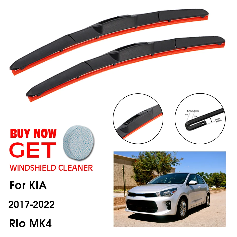 

Стеклоочиститель автомобильный для Kia Rio, стеклоочиститель из силикагеля для лобового стекла Kia Rio MK4, 26 дюймов + 16 дюймов, 2017-2022