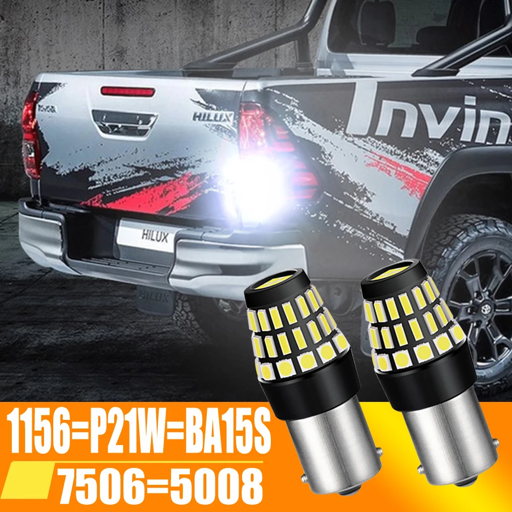 

2pcs LED Backup Light Blub Reverse Lamp P21W BA15S 7506 Canbus For Toyota Avensis T22 T25 T27 Hiace 1995-2012 Hilux 2004-2019