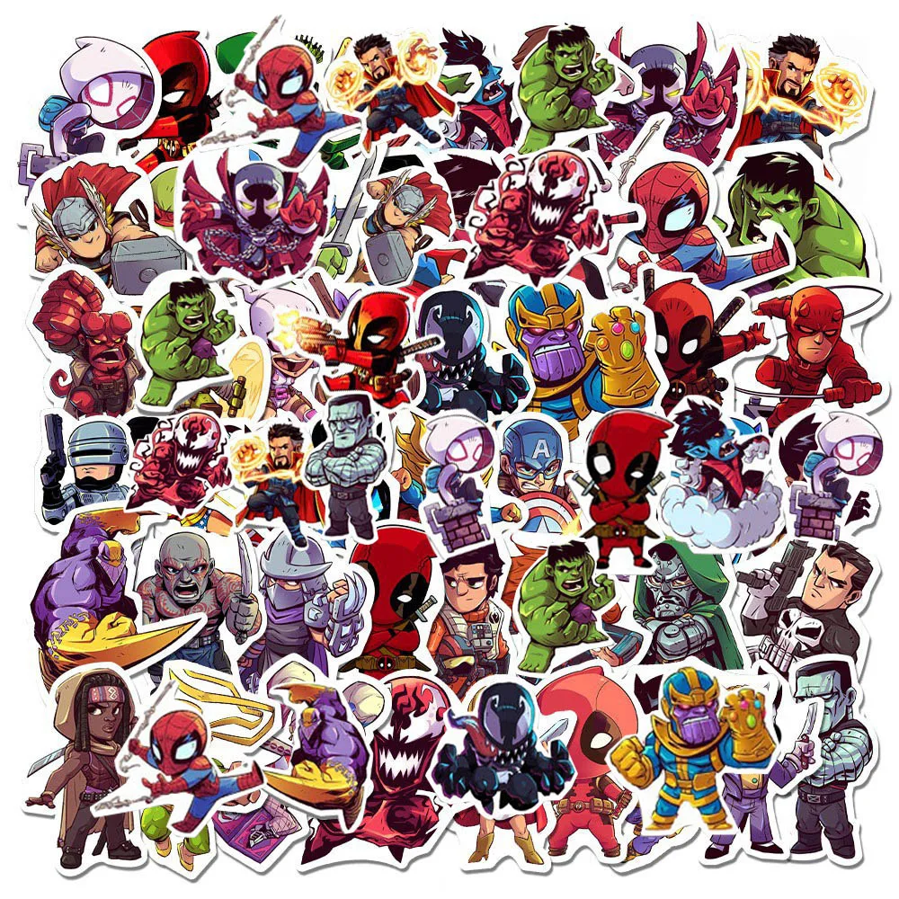 

10/30/50pcs Disney Marvel Super Hero Cartoon Stickers for Laptop Luggage Skateboard Waterproof Graffiti Kids Sticker Decals Gift