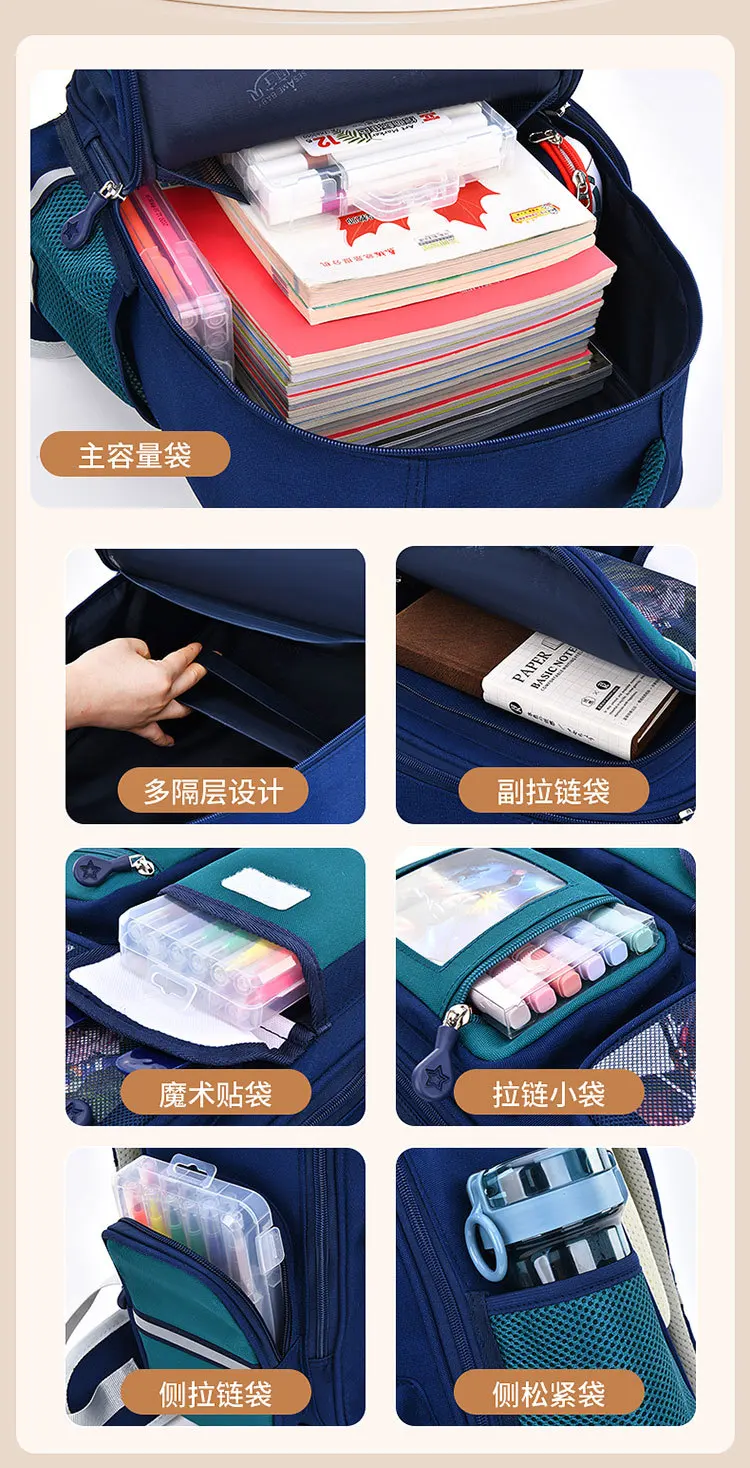 Large Capacity School Bag Senior Grade 1-3-6 Mochilas for Boys Primary Children Bag Pack Middle School Fashion Student Backpacks